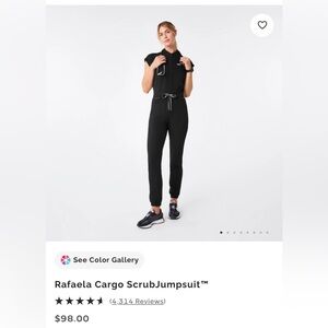 Rafaella Black Cargo Jumpsuit from FIGS
